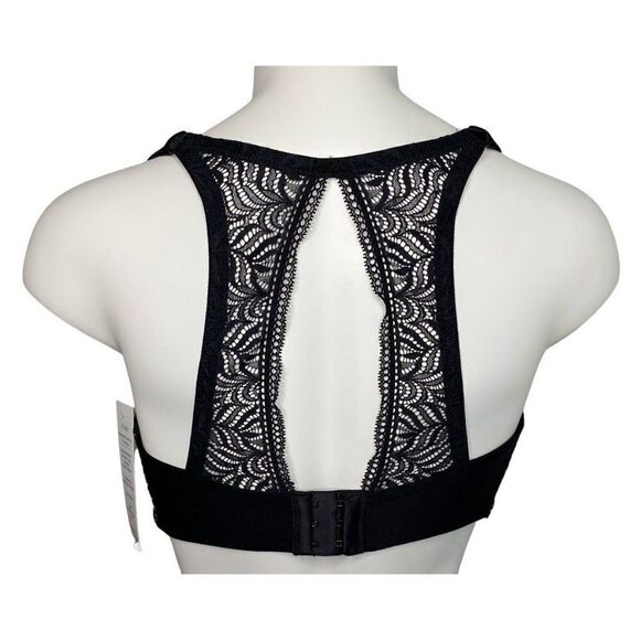Paramour Carolina Bra T Back 34DDD Black Lace Adjustable Racerback Pads NEW - Picture 3 of 7